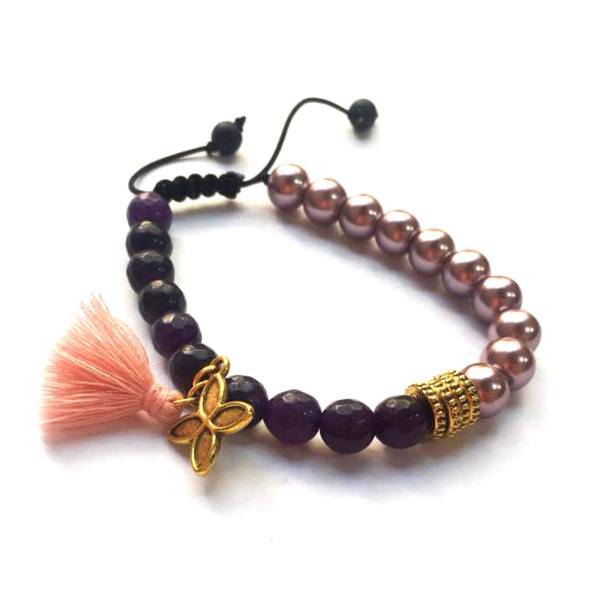 دستبند زیورآلات خرداد طرح دو رنگ منگوله ای کد Khordad_319B