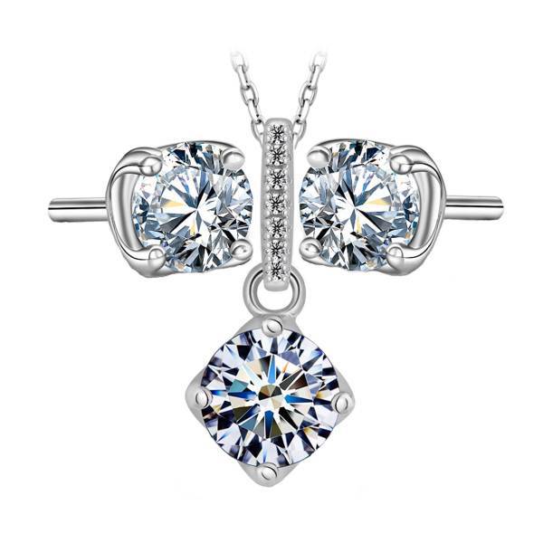 نیم ست نقره شهر جواهر مدل SJ-SE013، Shahrejavaher SJ-SE013 Silver Half Set