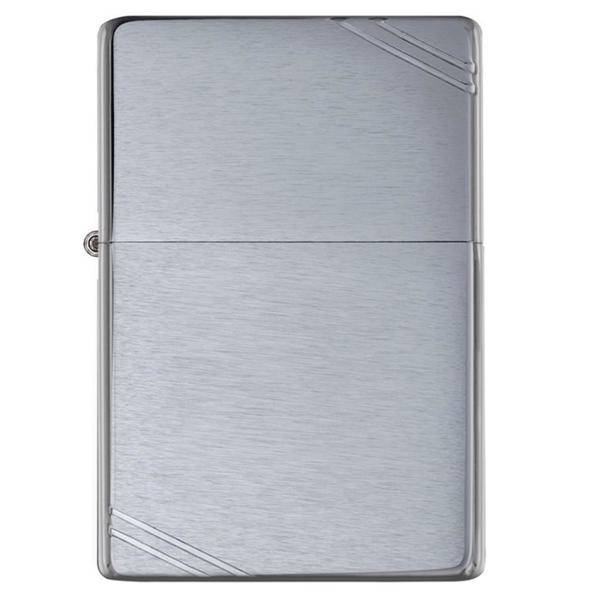 فندک زیپو مدل Brushed Chrome Vintage with Slashes کد 230، Zippo Brushed Chrome Vintage with Slashes 230 Lighter