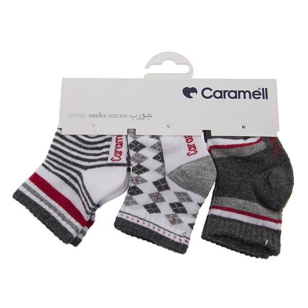 جوراب کارامل مدل 1241-GM بسته 3 عددی، Caramell 1241-GM Socks Pack of 3