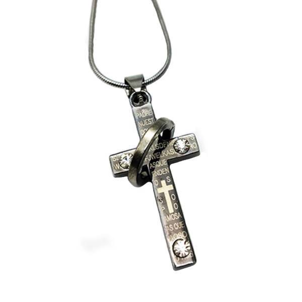 گردنبند کیوسک گالری طرح صلیب نگین دار مدل M33