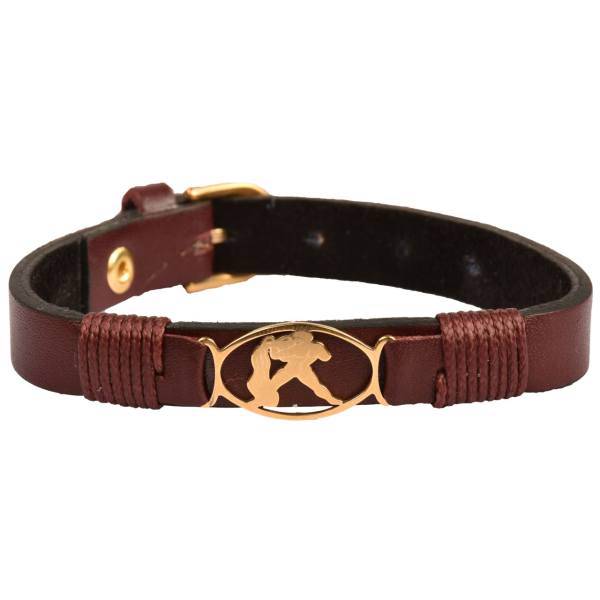 دستبند چرمی کهن چرم طرح تولد بهمن مدل BR50-12، Kohan Charm Bahman BR50-12 Leather Bracelet