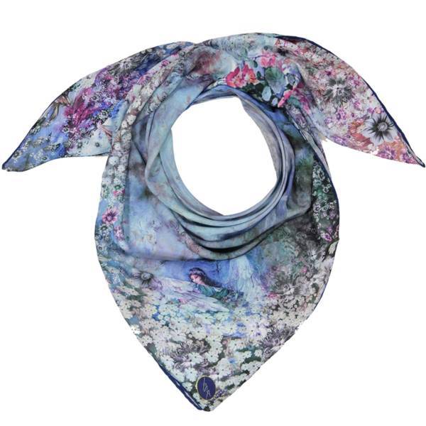 روسری سیزما مدل مینیاتور چهارطرف طرح دار SF105-4، Shahr e Shik SF105-4 Scarf