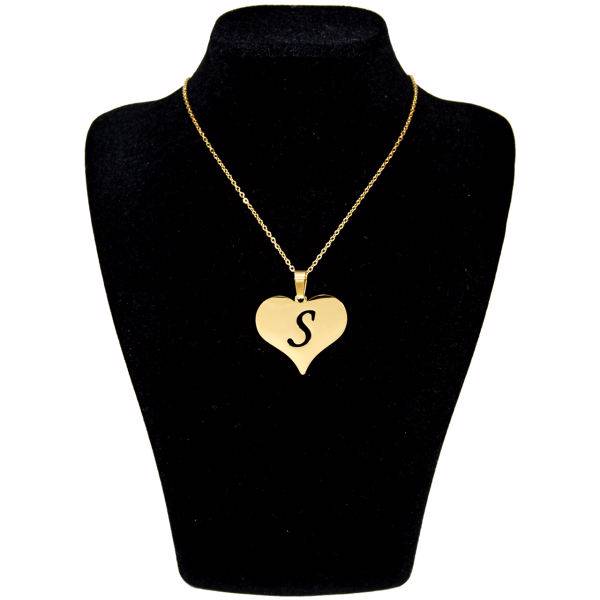 گردنبند آی جواهر طرح S و قلب کد 11560GH