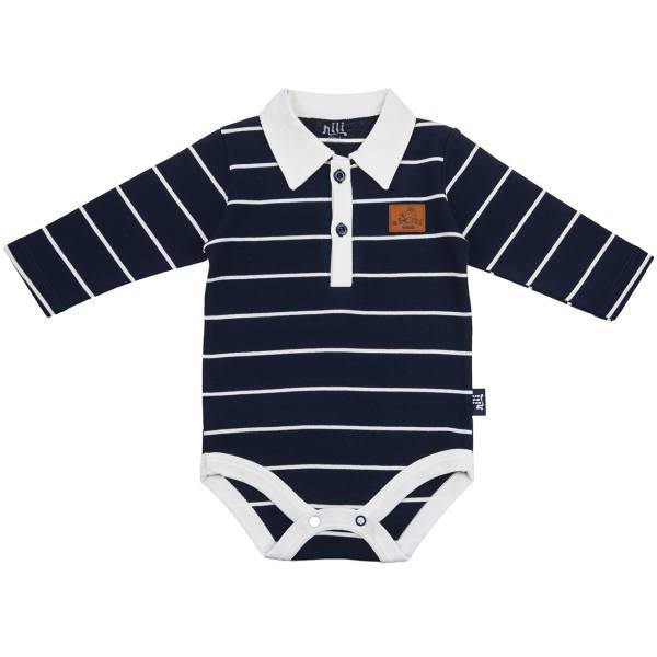 زیر دکمه دار آستین بلند نیلی مدل Navy Blue Stripes، Nili Navy Blue Stripes Under Button With Long Sleeves