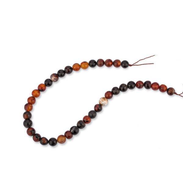 بند آزاد سنگ طبیعی عقیق رگه دار کد 200، loose bead lined agate
