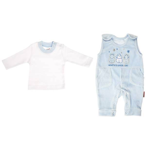 ست لباس پسرانه آدمک مدل 3135001B، Adamak 3135001B Baby Boy Clothing Set