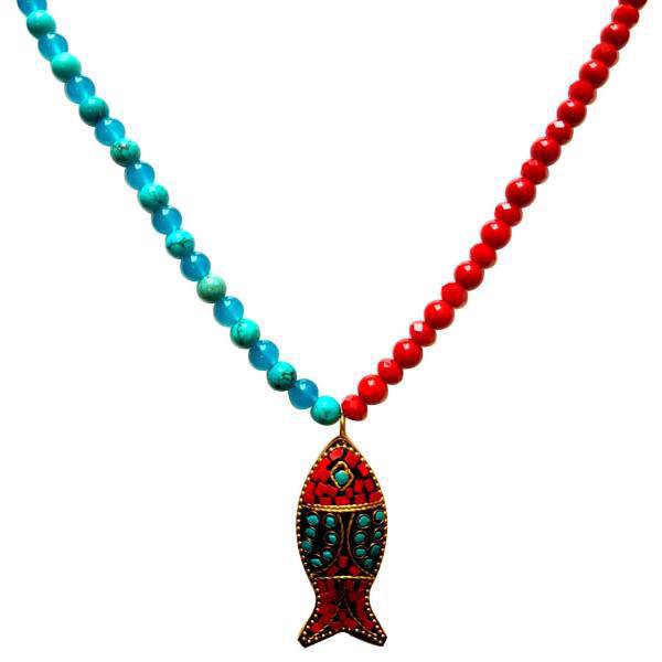 گردنبند گالری میشکا مدل ماهی، Mishka Gallery Fish necklace