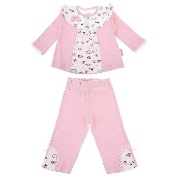 ست لباس دخترانه آدمک مدل 1152011P، Adamak 1152011P Baby Girl Clothing Set