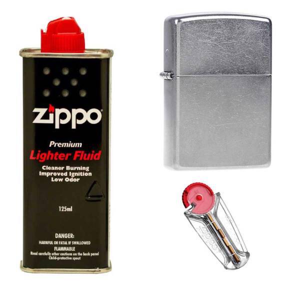 ست هدیه زیپو مدل Regular Street Chrome کد 207، Zippo Gift set Regular Street Chrome 207 Lighter