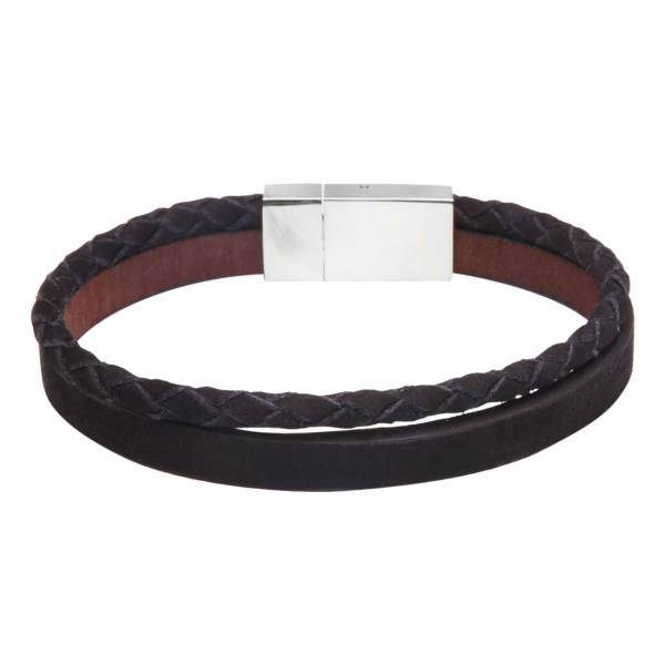 دستبند چرمی آتیس کد I500NB2SLV، Atiss I500NB2SLV Leather Bracelet