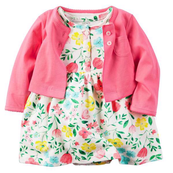 ست پیراهن و ژاکت کارترز مدل 121H128، Carters 121H128 Dress And Cardigan Set