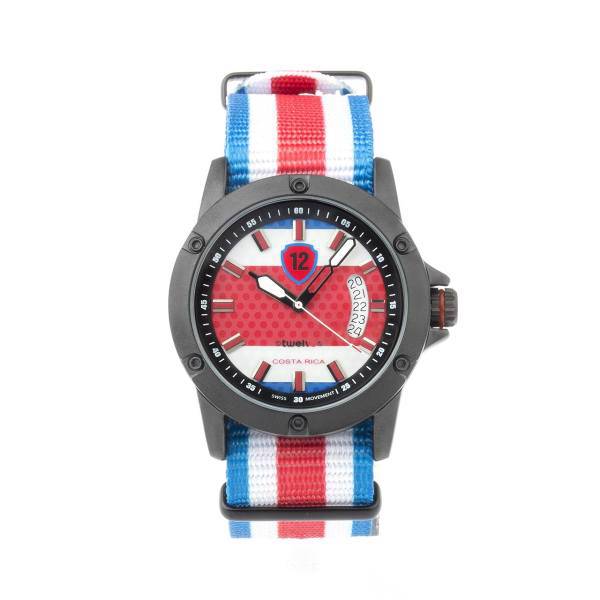 ساعت مچی عقربه ای توولو طرح پرچم کاستاریکا 2، Twelve Costa rica2 Flag Sport Watch