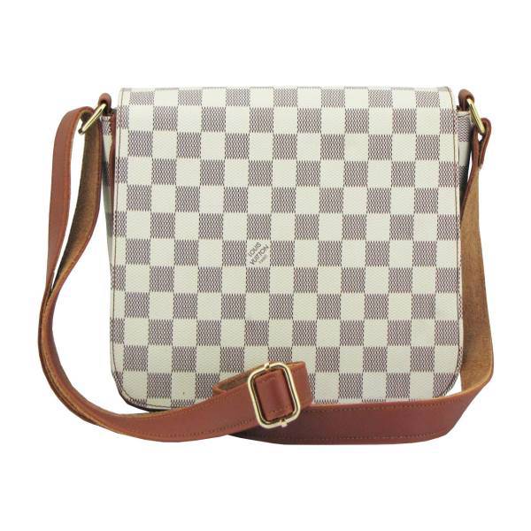 کیف چرم رودوشی طرح چهار خانه