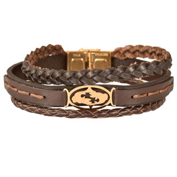 دستبند کهن چرم طرح تولد اسفند مدل BR175-7، Kohan Charm Esfand BR175-7 Leather Bracelet