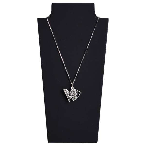 گردنبند نقره فر گالری مدل ماهی سیاه کوچولو کد MO00099N، Far Gallery The Little Black Fish MO00099N Silver Necklace