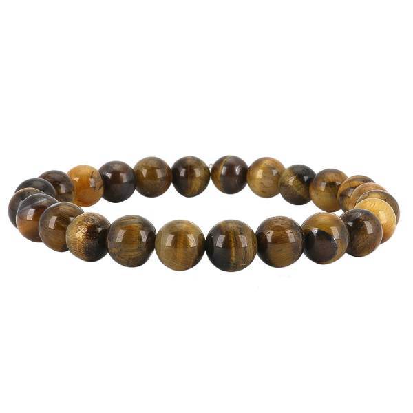 دستبند سنگ چشم ببر جواهری عتیق مدل ساده کشی کد 2047، Atigh Jewelry Tiger Eye Bracelet 2047