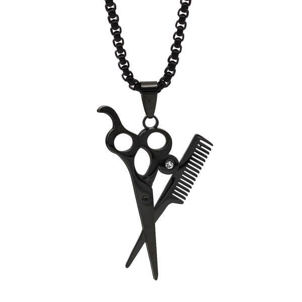 گردنبند لوکسین طرح شانه و قیچی مدل N612، Loxin Comb And Scissors N612 Necklace