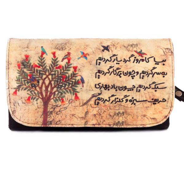 کیف پول فرفره مدل درخت و مرغ