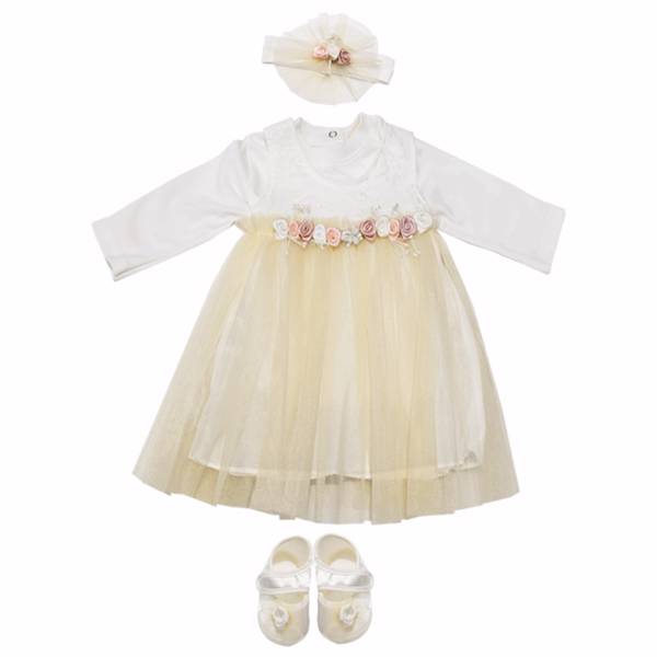 ست لباس نوزادی Serkon مدل 4214Cream، Serkon 4214Cream Baby Clothing Set