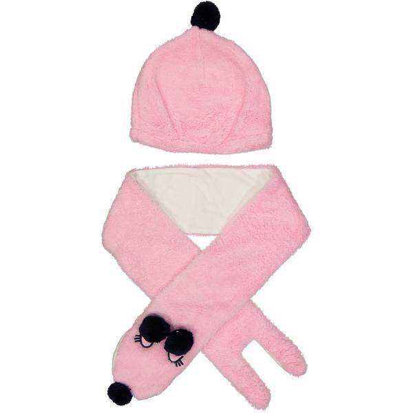 ست کلاه و شال گردن کودک دینو مدل 15STK-PEMBIS، Deno 15STK-PEMBIS Baby Hat And scarf Set