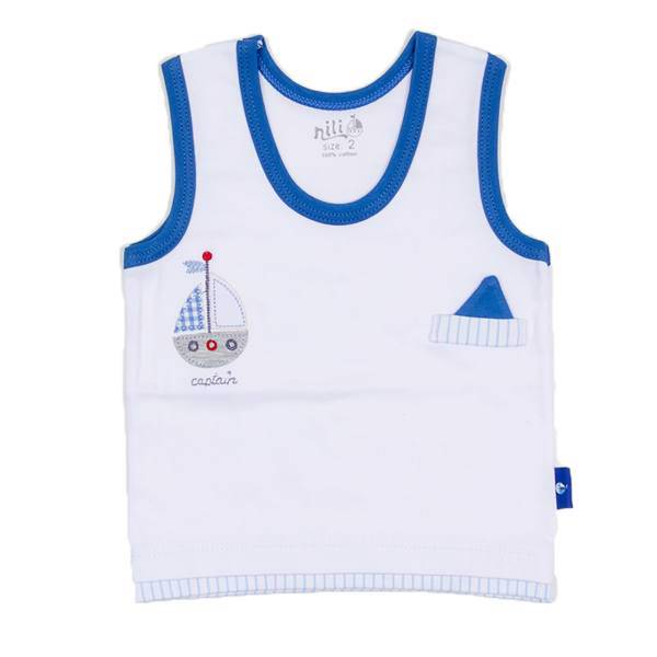 زیرپوش رکابی نوزادی نیلی مدل Boat، Nili Boat Baby Singlet