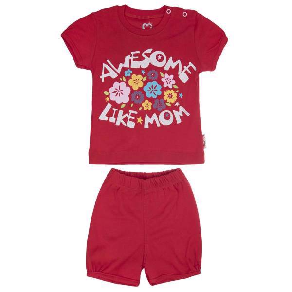 ست لباس دخترانه آدمک مدل 1674001R، Adamak 1674001R Baby Girl Clothing Set