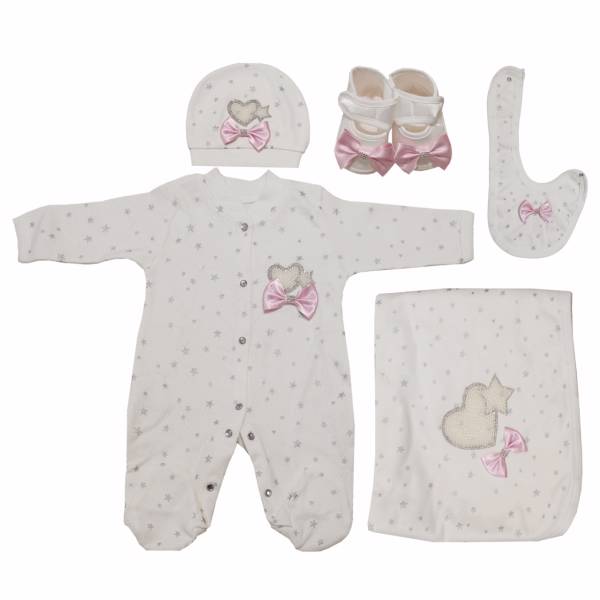 ست لباس نوزادی ادا بیبی مدل 1187White، EdaBaby 1187White Baby Clothes Set