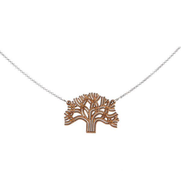 گردنبند چوبی خانه طراحی آرا طرح تک درخت کد 195015