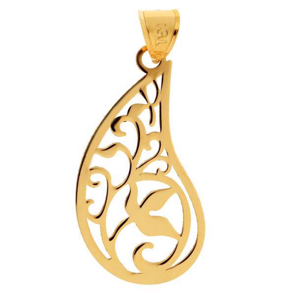 آویز گردنبند طلا 18 عیار رزا مدل N100، Rosa N100 Gold Necklace Pendant Plaque