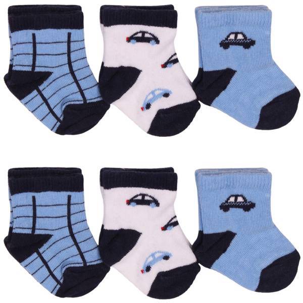 جوراب کودک آلدیانا مدل ماشین بسته 6 عددی، Aldiana Car Baby Socks Pack Of 6