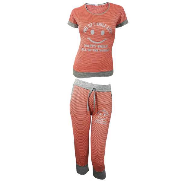 ست بلوز و شلوار ک زنانه ایرسا طرح Smile