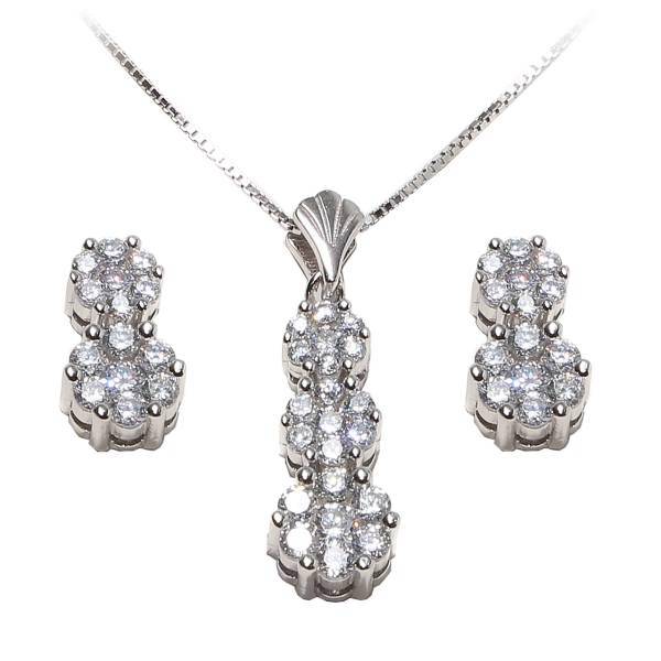نیم ست نقره شهر جواهر مدل SJ-ZSE022، Shahrejavaher SJ-ZSE022 Silver Half Set