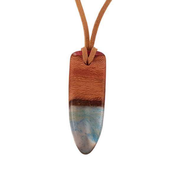 گردنبند چوب و رزین اکسار کد 120، Exar necklace wood and resins code 120