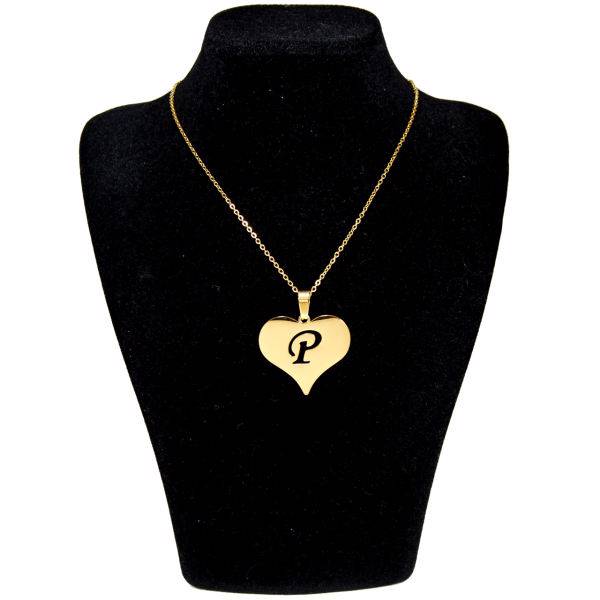 گردنبند آی جواهر طرح P و قلب کد 11560GH