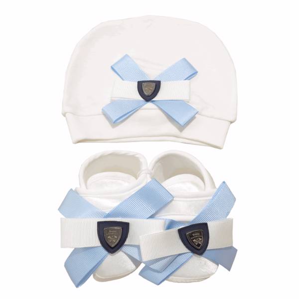 ست کلاه و پاپوش نوزادی کارامل مدل 26131، Caramell 26131 Baby Hat and Footwear Set