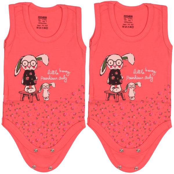 ست زیر دکمه دار رکابی پوشیران مدل Rabbit - بسته 2 عددی، Pooshiran Rabbit Under Button Singlet Set Pack Of 2