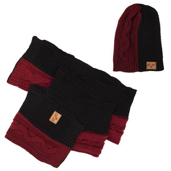 ست شال گردن و کلاه بافتنی ام اند ام مدل 02، M And M 02 Beanie And Scarf Set