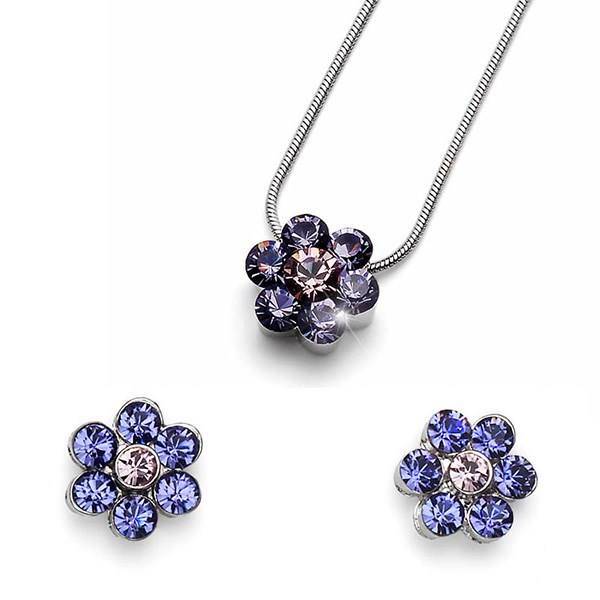 نیم ست الیور وبر مدل 539-84119125 Flower Rhod Tanzanite، Oliver Weber 84119125-539 Flower Rhod Tanzanite Half Set