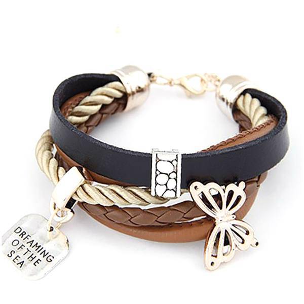 دستبند چرمی الفین مدل el02062، Elfin el02062 Leather bracelet