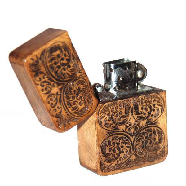 فندک چوبی مدلZippo ct23 گالری چوبیسم، Zippo ct23 CHOOBISM Brass Vintage Lighter