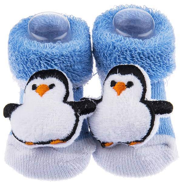 پاپوش عروسکی بیبی ساکس طرح پنگوئن، Baby Socks Penguin Puppet Footwear