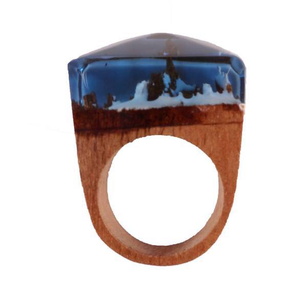 انگشتر چوب و رزین ریلماری مدل WR7، Rilamry Wood and Resin Ring WR7