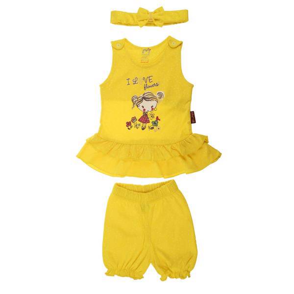 ست لباس دخترانه آدمک مدل 2915001Y، Adamak 2915001Y Baby Girl Clothing Set