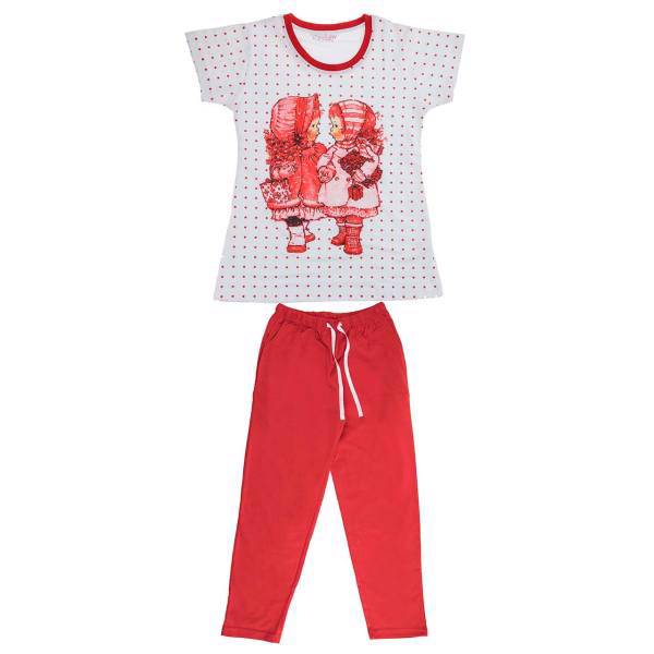 ست تی شرت و شلوار دخترانه پی جامه مدل 5482، Pijame 5482 T-Shirt And Trousers For Girls