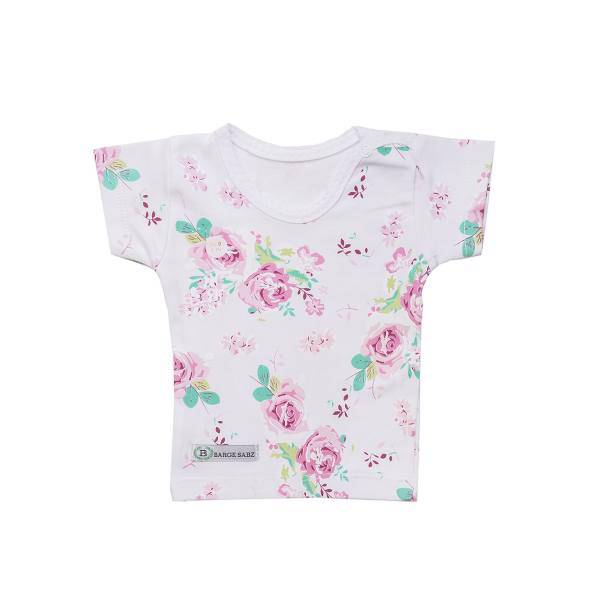 تی شرت آستین کوتاه برگ سبز طرح رز، Barge Sabz Rose Baby T-Shirt With Short Sleeve