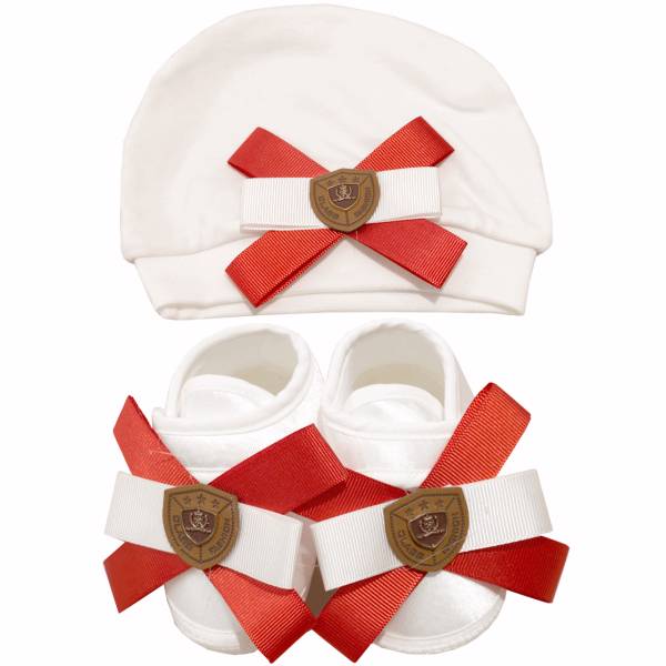 ست کلاه و پاپوش نوزادی کارامل مدل 26133، Caramell 26133 Baby Hat and Footwear Set