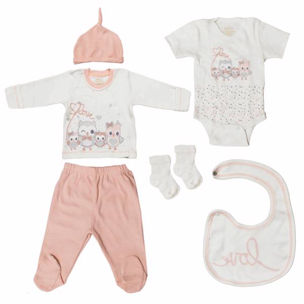 ست لباس نوزادی عزیز ببه مدل 005170، Aziz Bebe 005170 Baby Clothes Set