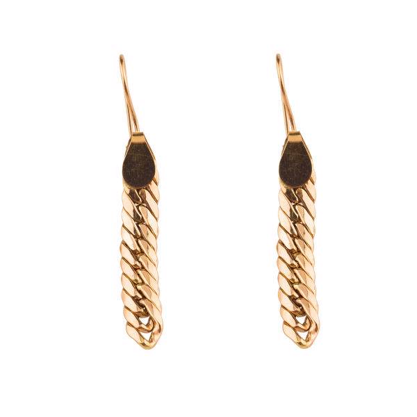 گوشواره طلا 18عیار گالری طلاچی مدل آویز زنجیری، Gold earings