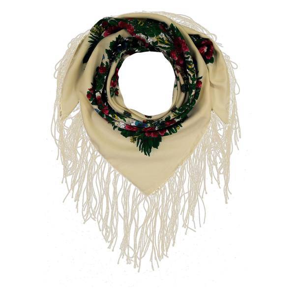 روسری داتیس بافت کد 4 مدل آلسو، Datis Baft 4 Alsoo White Scarf
